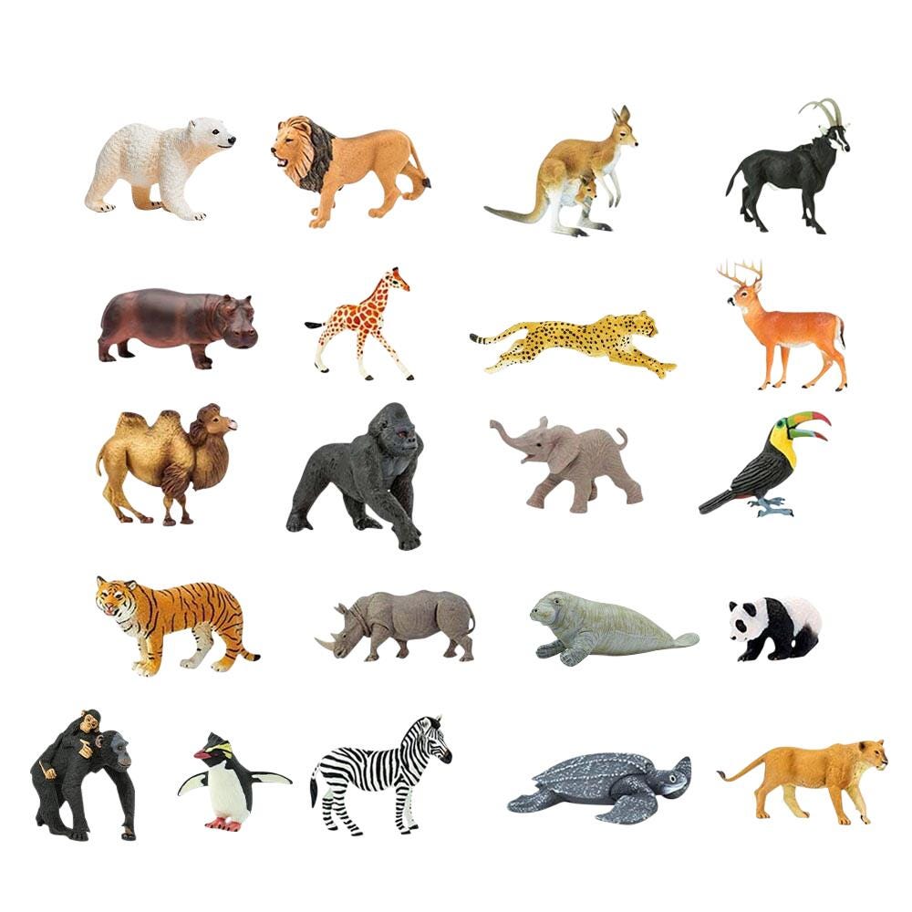 THE HUMAN FIGURE ・ANIMALS 2冊セット Childcraft Hand-Painted Zoo Animals, Assorted Figurines, Set of 21